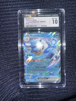 CGC 10 GEM MINT Pokemon TCG 2023 Scarlet & Violet 151 #009/165 Blastoise ex Holo - Image 1