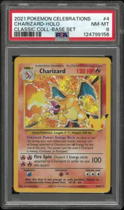 2021 Pokemon Celebrations 25th Anniversary Charizard Holo PSA 8 4/102 - Image 1