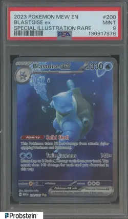 2023 Pokemon MEW EN Special Illustration Rare #200 Blastoise ex PSA 9 MINT - Image 1