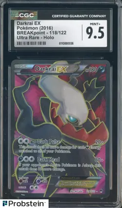 2016 Pokemon Breakpoint #118/122 Darkrai Ex UR Holo CGC 9.5 MINT+ - Image 1