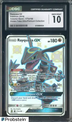 2019 Pokemon Celestial Storm #177a/168 Rayquaza Gx Ultra Premium Coll CGC 10 - Image 1