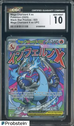 2025 Pokemon Mega Charizard X Ex Ultra UPC Black Star Promos 023 CGC 10 GEM MINT - Image 1