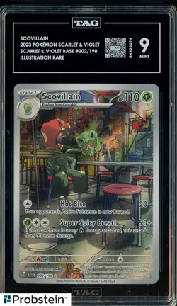 2023 Pokemon Scarlet & Violet Base #202/198 Scovillain IR TAG 9 MINT - Image 1