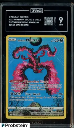 2023 Pokemon SWSH Crown Zenith Black Star Promo #SWSH284 Galarian Moltres TAG 9 - Image 1
