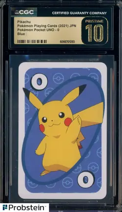 2021 Pokemon Pocket Uno #0 Pikachu Blue CGC 10 PRISTINE - Image 1