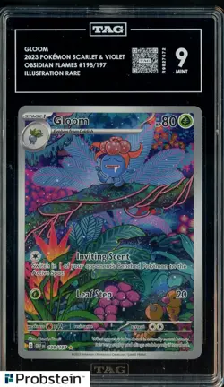 2023 Pokemon Scarlet Violet Obsidian Flames #198/197 Gloom TAG 9 MINT - Image 1