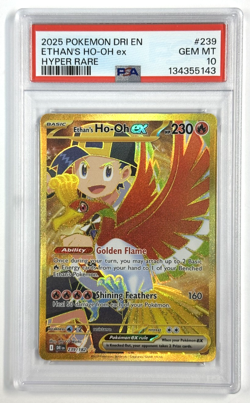 2025 Pokemon Destined Rivals Ethan's Ho-Oh ex Hyper Rare PSA 10 - Image 1