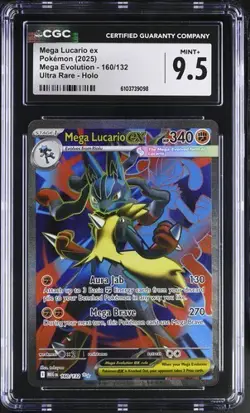 Mega Lucario EX *CGC 9.5* Ultra Rare *Mega Evolution* #160 *2025* Pokemon - Image 1