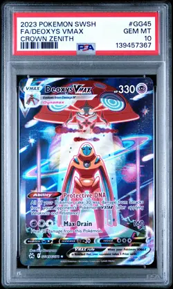 2023 POKEMON SWORD & SHIELD CROWN ZENITH #GG45 FULL ART/DEOXYS VMAX PSA 10 - Image 1