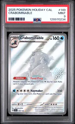 2025 POKEMON HOLIDAY CALENDAR #149 CRABOMINABLE PSA 9 - Image 1