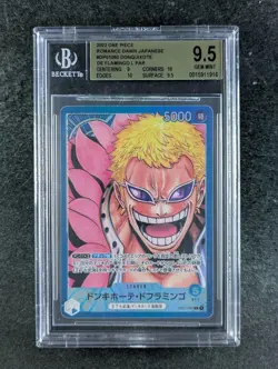 2022 One Piece DONQUIXOTE DOFLAMINGO OP01-060 Romance Dawn Alt. Art JPN BGS 9.5 - Image 1