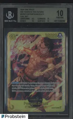 2024 One Piece 500 Years in The Future OP07-119 Portgas D. Ace Foil Sec BGS 10 - Image 1
