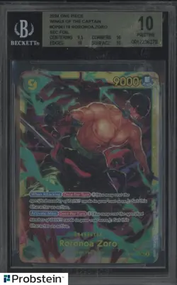 2024 One Piece Wings of Captain OP06118 Roronoa Zoro Foil BGS 10 PRISTINE - Image 1