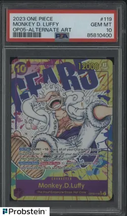 2023 One Piece OP05 Alternate Art #119 Monkey D. Luffy PSA 10 GEM MINT - Image 1