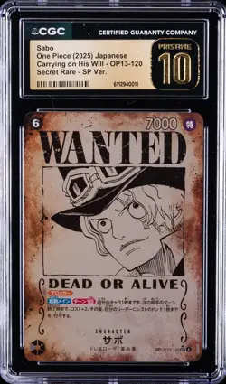 2025 ONE PIECE CARRYING ON HIS WILL JPN #OP13-120 SABO CGC 10 PRISTINE - Image 1