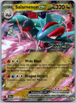 Pokemon TCG Salamence ex 114/159 Journey Together Double Rare [Stamped] - Image 1