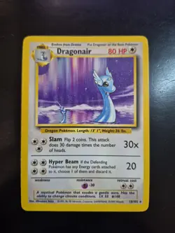 Pokemon TCG Base Set Dragonair 18/102 Rare LP/NM Vintage WOTC Free Shipping - Image 1
