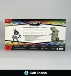 POKEMON PRISMATIC EVOLUTIONS LUCARIO TYRANITAR EX PREMIUM COLLECTION BOX - Image 2