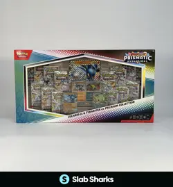 POKEMON PRISMATIC EVOLUTIONS LUCARIO TYRANITAR EX PREMIUM COLLECTION BOX - Image 1