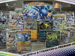 Prismatic Evolutions Lucario EX Tyranitar EX Premium Collection *NO BOX* Pokemon - Image 2