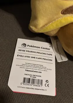 NEW Eevee AND Pikachu Poncho Cape Poke Plush Pokemon Center Exclusives LOT OF 2 - Image 5