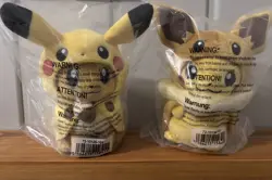 NEW (In Bag) Eevee And Pikachu Poncho Cape Poke Plush Pokemon Center Exclusives - Image 1