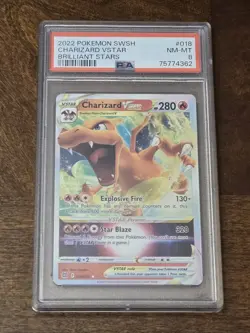 Pokemon TCG - Charizard VSTAR - Brilliant Stars Card #018 - PSA 8 NM - Image 1