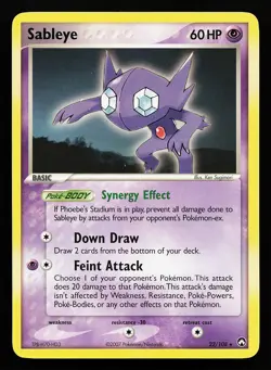 Sableye 22/108 Rare EX Power Keepers Pokemon Card - Image 1