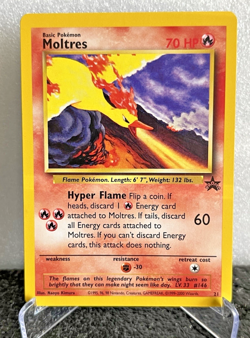Moltres Promo 21 Pokemon Card WOTC Black Star Promo 2000 Vintage LP+ NM- - Image 1