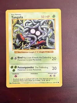 Pokemon Tangela 66/102 1st Edition Shadowless Base Set Card - Image 1