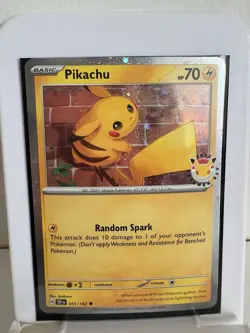 Pikachu cosmo Holo Promo 051/162 Basic 70 HP 2026 pokemon day promo card - Image 1