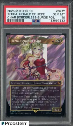 2025 MTG Final Fantasy Borderless Surge Foil #0212 Terra Herald of Hope PSA 10 - Image 1
