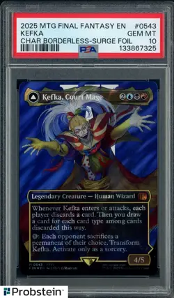 2025 MTG Final Fantasy Borderless Surge Foil #0543 Kefka Surge Foil PSA 10 - Image 1