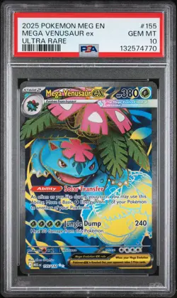 2025 POKEMON MEG EN-MEGA EVOLUTION ULTRA RARE #155 MEGA VENUSAUR EX PSA 10 - Image 1