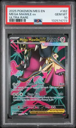 2025 POKEMON MEG EN-MEGA EVOLUTION ULTRA RARE #162 MEGA MAWILE EX PSA 10 - Image 1