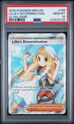 2025 POKEMON MEG EN-MEGA EVOLUTION ULTRA RARE #169 LILLIE'S DETERMINATION PSA 10 - Image 1