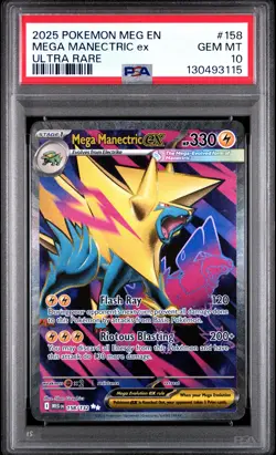 2025 POKEMON MEG EN-MEGA EVOLUTION ULTRA RARE #158 MEGA MANECTRIC EX PSA 10 - Image 1