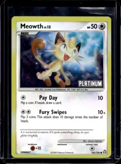 2008 Pokemon Diamond & Pearl Legends Awakened Meowth Reverse Holo #106/146 - Image 1