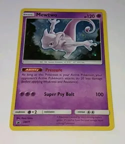 Sun & Moon MEWTWO Holo Promo #SM77 Pokemon Card 🌟 NM/Mint 🌟 Saitou 2017 - Image 1
