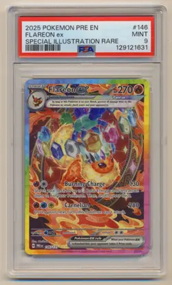 PSA 9 Pokemon Prismatic Evolutions SIR Flareon EX 146/131 MINT Condition!! - Image 1