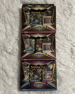 Pokemon TCG Shining Fates Mad Party Pin Collection Lot Set of 3 Factory Sealed - Image 1