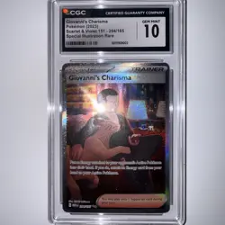 CGC 10 Giovanni's Charisma 204/165 Pokemon Scarlet & Violet 151 2023 English - Image 1