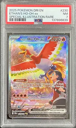 Pokemon TCG Scarlet & Violet Destined Rivals Ethan's Ho-Oh EX 230 PSA 7 Nintendo - Image 1