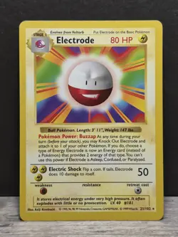 Electrode 21/102 Rare SHADOWLESS Base Set Pokemon TCG - Image 1