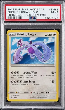 2017 POKEMON SM BLACK STAR PROMO #SM82 SHINING LUGIA-HOLO PSA 9 - Image 1