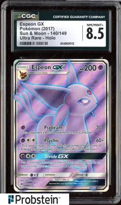 2017 Pokemon Sun & Moon #140/149 Espeon Gx Ultra Rare Holo CGC 8.5 NM-MT+ - Image 1
