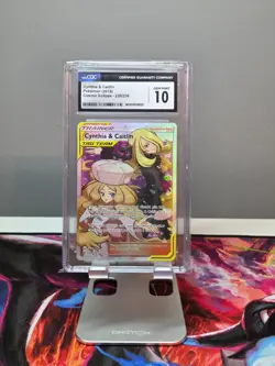 POKEMON CGC 10 CYNTHIA & CAITLIN COSMIC ECLIPSE TAG TEAM 228/236 SUN & MOON - Image 1