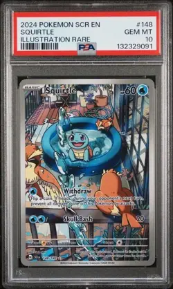 2024 POKEMON SCR EN-STELLAR CROWN ILLUSTRATION RARE #148 SQUIRTLE PSA 10 - Image 2