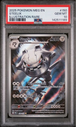 2025 POKEMON MEG EN-MEGA EVOLUTION ILLUSTRATION RARE 150 STEELIX PSA 10 GEM 6540 - Image 1