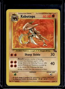 1999 Pokemon Fossil Kabutops #24/62 - Image 1